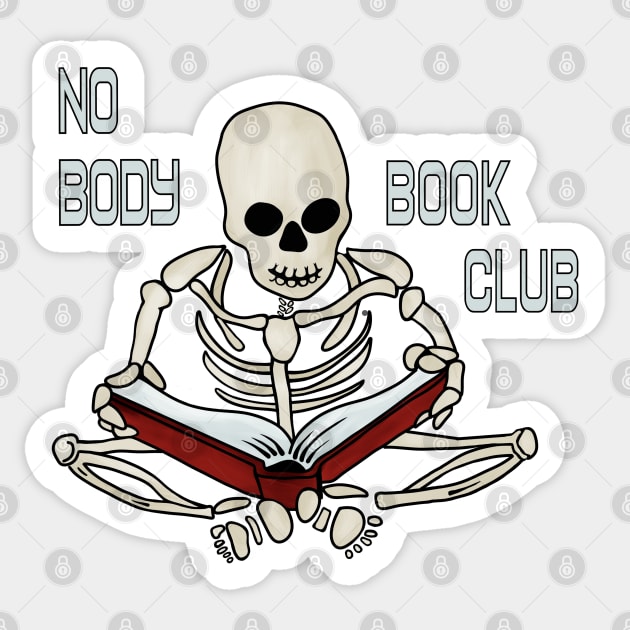Nobody Book Club Sticker by Slightly Unhinged